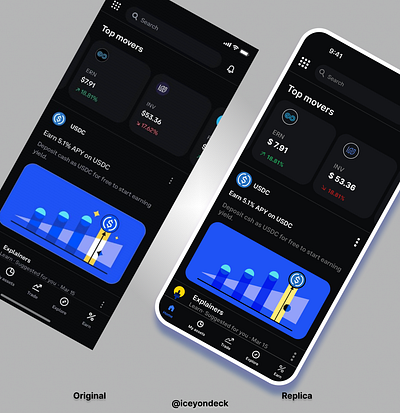 Replicated the Coinbase iOS App branding coinbase design figma iceyondeck ui ux