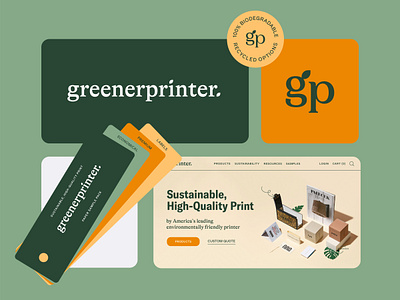 Greenerprinter - Brand Refresh brand branding contemporary design earthy green ink logo minimalist organic pantone paper premium printer printing rebrand refresh solution sustainable website