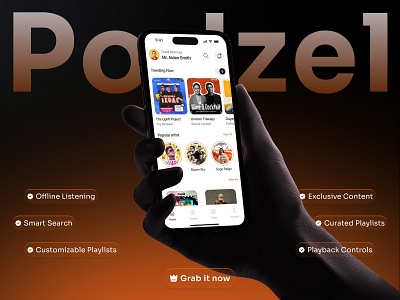 Podzel - Podcast & Music App UI Kit agency app app design app ui kit app ui ux design codexzel design design kit ehsanux minimalist design mobile mobile app mobile uiux music app podcast music app podcast app podcast app ui kit ui kit ui8 uiux