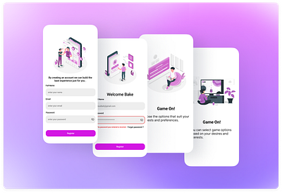 Sleek & Interactive Onboarding Flow for Gaming App 🎮✨ app login gamers gamingapp graphic design log in onboardingdesign ui