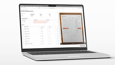 Paper Timesheet Reader product ui web