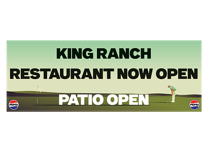 King Ranch Golf Course Restaurant & Patio Open graphic design illustrator indesign vector