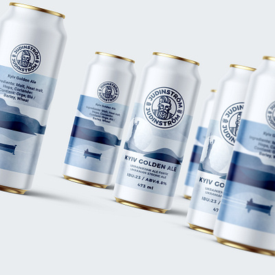 JUDINSTRÖM Beer. Brand identity. Packaging branding flat illustration graphic design kyiv logo package packaging design river scandinavian silver