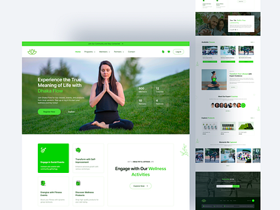 Wellness Service Landing Page Design clean green landing marketing serenity service soothing uiux design wellness yoga