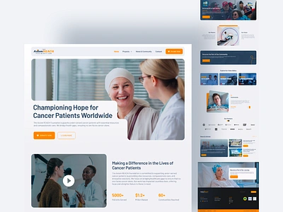 Landing Page for NGO - Fighting Against Cancer cancer landing page medical modern ngo service uiux website