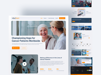 Landing Page for NGO - Fighting Against Cancer cancer landing page medical modern ngo service uiux website