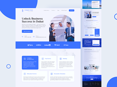 Business Agency Landing Page Design agency blue branding business clean dubai landing page marketing purple uiux website