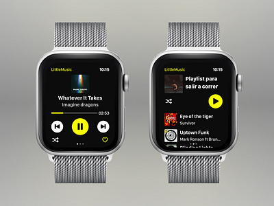 Music player app design design diseño ui service design club smartwatch app design smartwatch design ui ui camp ui camp w24 ui design