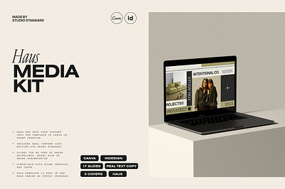 HAUS Media Kit agency brand kit brand presentation brief canva collective farm feminine haus indesign influencer media kit project management strategy template style guide