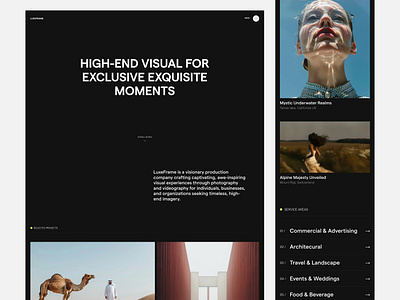 Luxeframe Photography Studio agency portfolio coded website designer portfolio entertainment landing page photographer photographer portfolio photographer portfolio website photography photography portfolio photography studio photography template photography website portfolio portfolio template portfolio website ui ux videography