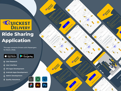 QUICKEST Delivery Web & App figma mobile app deisgn mockups prototyping ui user interface uxui web design wireframing