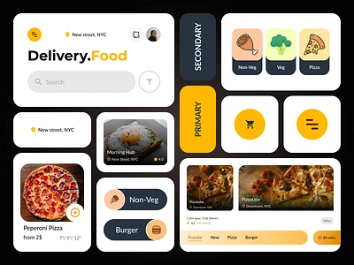 Delivery.Food – Modern Food Delivery App UI Design app app design best food cafe dailyuichallenge delivery figma fodd app ui design food food app food court food delivery food photography minimal mobile app mobile app design mordern restaurant ui uiux