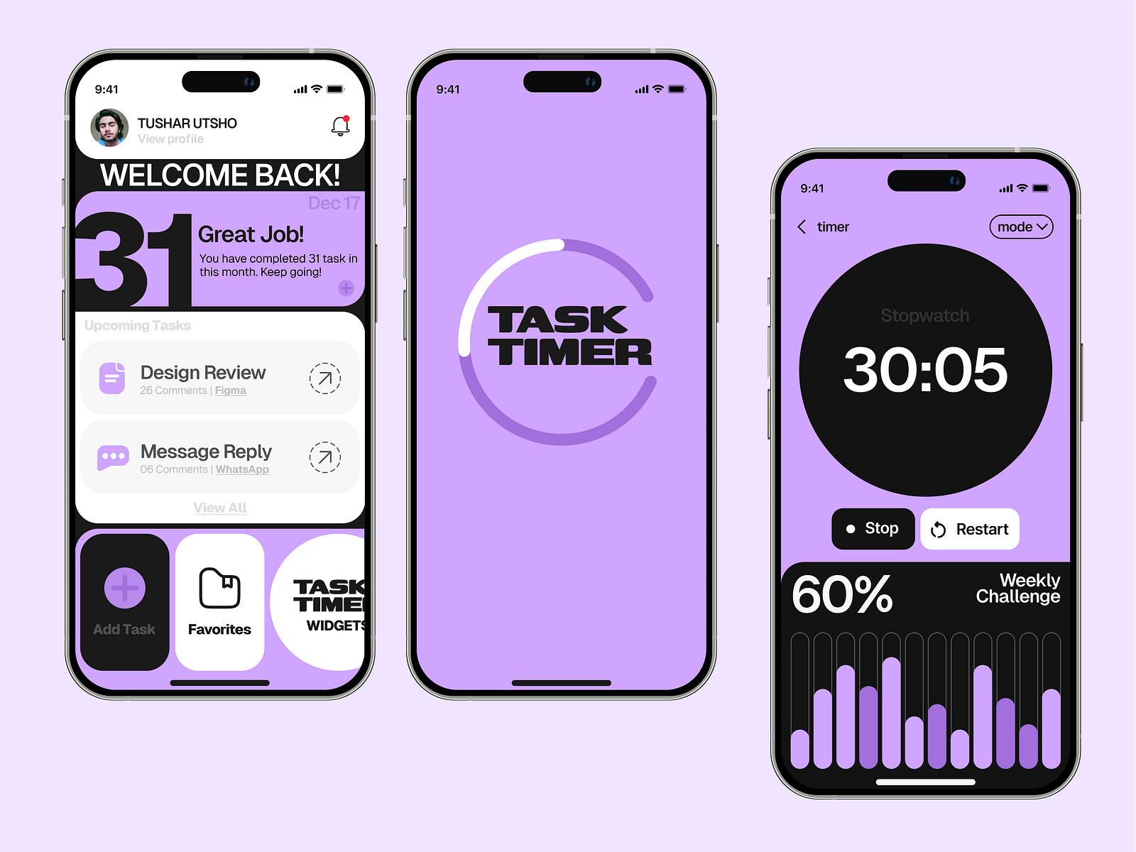 UX/UI Design - TASK TIMER Mobile App by Sawm Agency on Dribbble