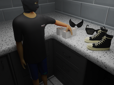 cooking in the kitchen balenciaga character modeling digital 3d fashion gallery dept money rick owens