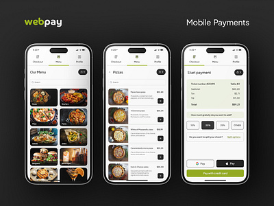 Restaurant order & mobile payments design app mobile mobile design mobile payments payments qr ui ui design uiui user experience ux ux design visual interface design