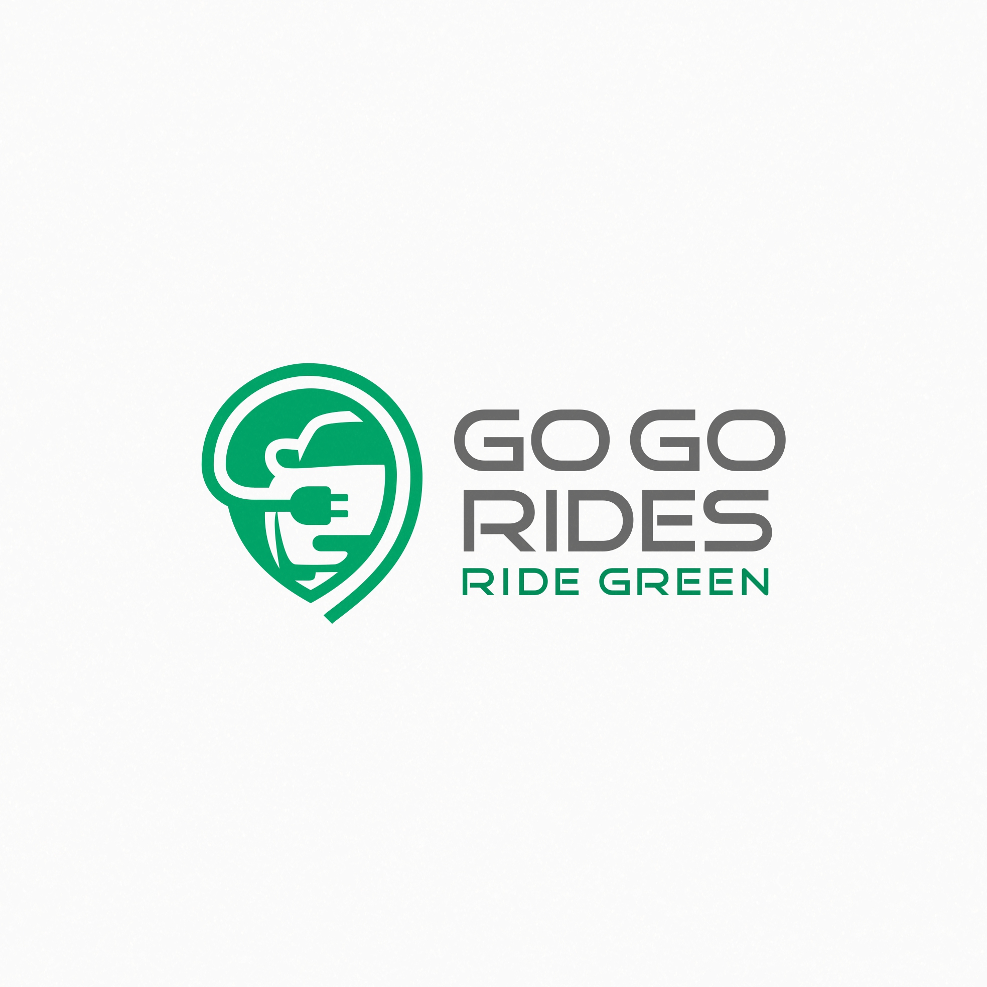 Go Go Rides - RIDE GREEN auto automotive logo eco electric car graphic design logo vector