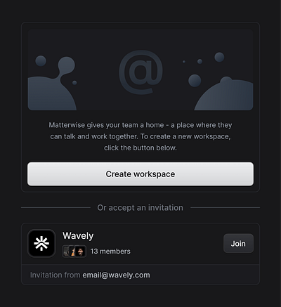 Create workspace accept invitation create workspace dashboard first time user invitation join worksapce modal new user new workspace onboarding sass stepper ui ux workspace workspace list