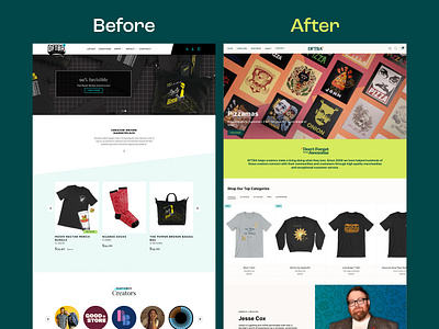 Redesign Comparison of Homepage ✦ DFTBA before and after design design agency dftba ecommerce marketplace design redesign shopify agency shopify redesign theme redesign ui