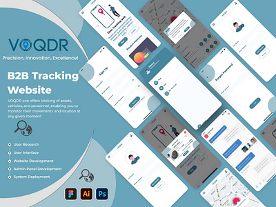 VOQDR - Elevating B2B Tracking Solutions with Innovation design figma illustration mobile app deisgn mockups prototyping ui ui design user experience user interface ux design uxui web design web development wireframes