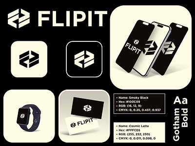 FLIP IT app icon brand business design flip flipper icon letter f logo mirror mouvement trading