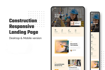 Construction Landing Page (Responsive) adobe xd construction page figma landing page uiux ux design webdesign