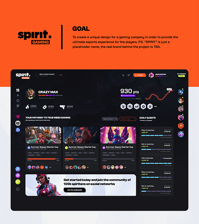 SPIRIT | Gaming platform 3d animation branding development graphic design logo motion graphics ui website website design website development