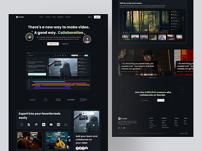 Xscript - Video AI Tool website ai collaboration website ai powered tools ai saas ai saas website ai video editing website ai website artificial intelligence website product design ui ux video editor vidio editor landing page web design