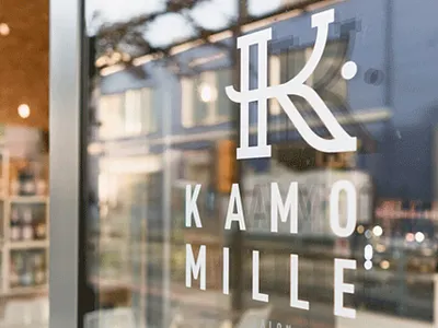 Kamomille logo branding identity kamomille logo restaurant