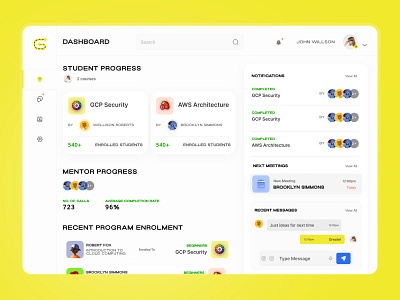 Student Progress UI UX Design | Welldux courses dashboard gcp security homepage student progress teamiqbal ui ux design welldux