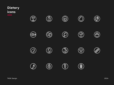 Dietary icons set 🍏 animation australia branding design dietary dietary icons graphic design icon set icons illustration product sydney ui usa vector