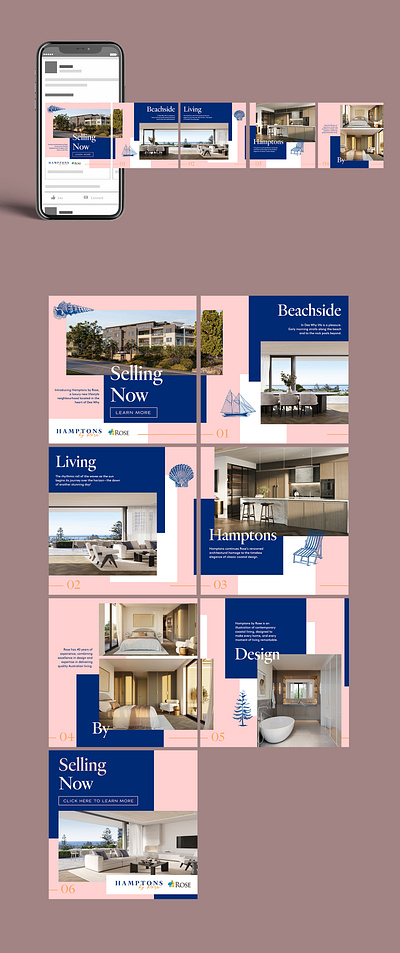 Hamptons by Rose Carousel Ads ads advertising banner brand branding carousel company corporate creative design digital facebook graphic instagram layout media online realestate social