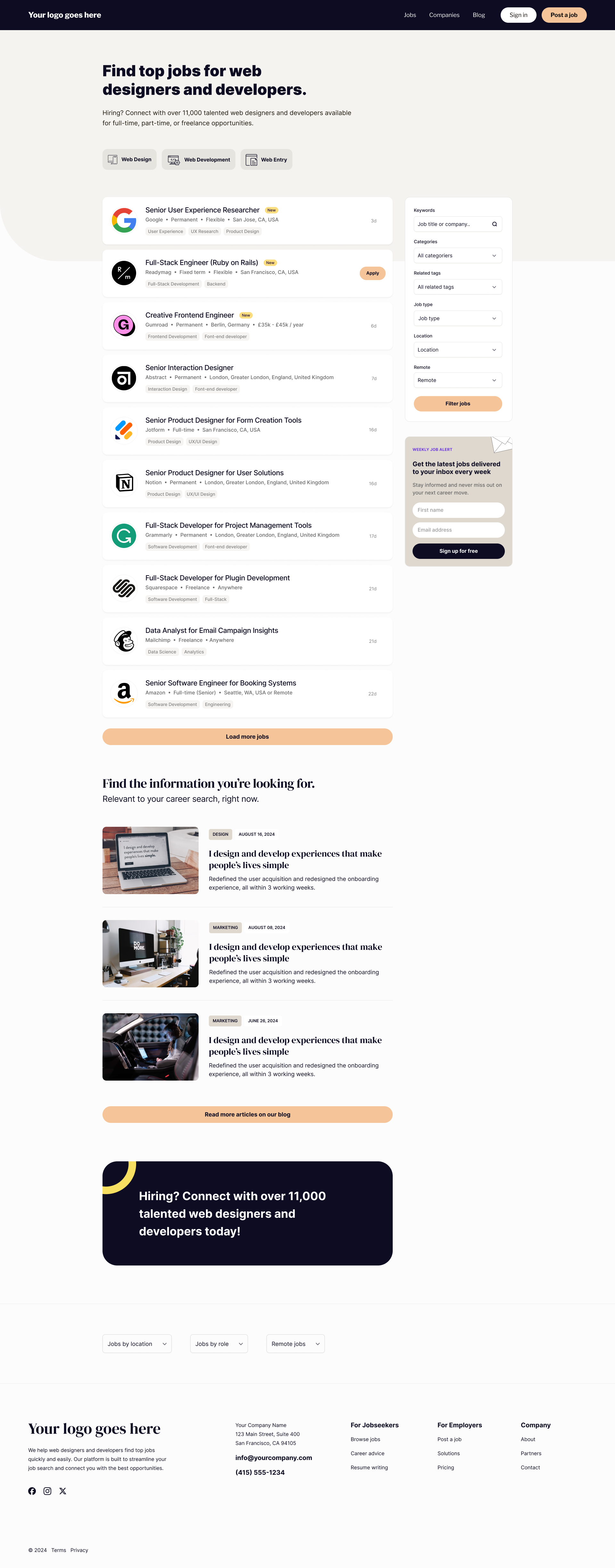 Example of Job board theme for Jobboardly