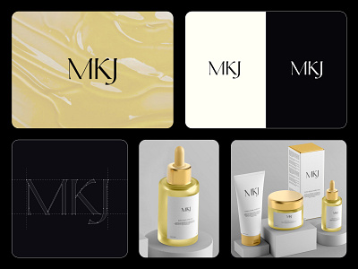 MKJ - Luxury Brand Identity brand identity branding clean graphic design logo luxury luxury logo modren packaging skin care typography wordmark logoi