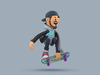 Skate 3d 3dart 3dillustration animation c4d character design illustration patineta render skate vago3d