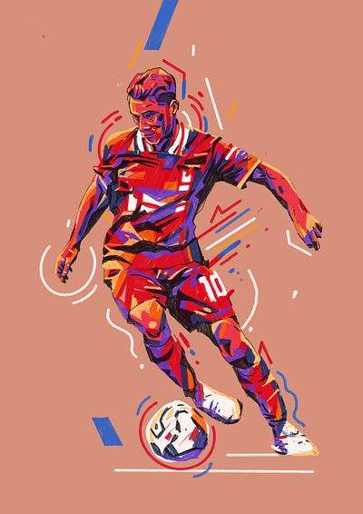 Mac Allister - New illustration style character football football illustration illustration illustrator liverpool people portrait portrait illustration procreate soccer soccer illustrated sports sports illustrated