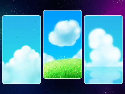 Background: Cloud, Grassland and Sea background cloud game background game landscape ghibli style grassland illustration landscape natural ocean sea sky