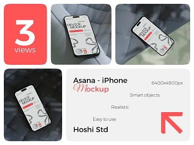 Asana Mockup - iPhone 3d asset blender brand identity branding design device mockup download graphic design ios iphone iphone 14 iphone mockup mobile mobile mockup mock up mockup presentation psd ui