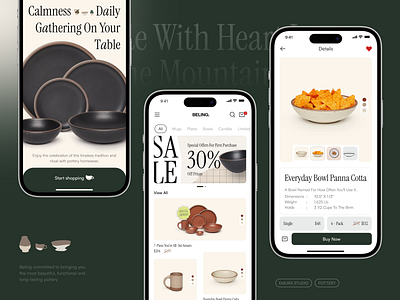 Beling Pottery | Mobile App app appdesign art artisan brand brandbook brandguide branding brandingidentity card clean design graphic design logo mobile mobileapp modern pottery ui uiux