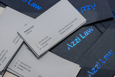 Business Card Design – Azzi Law branding business cards corporate design enterprise graphic design law law firm lawyers ottawa ui