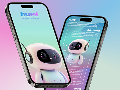 humi - AI assistant for bright, young minds art brand branding design graphic design logo robot ui ui design