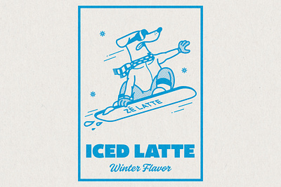 Dog Mascot | Poster Snowboard analog branding coffee design dog graphic design illustration illustrator mascot print shop snowboard sticker surf surfing type typography vector vintage winter