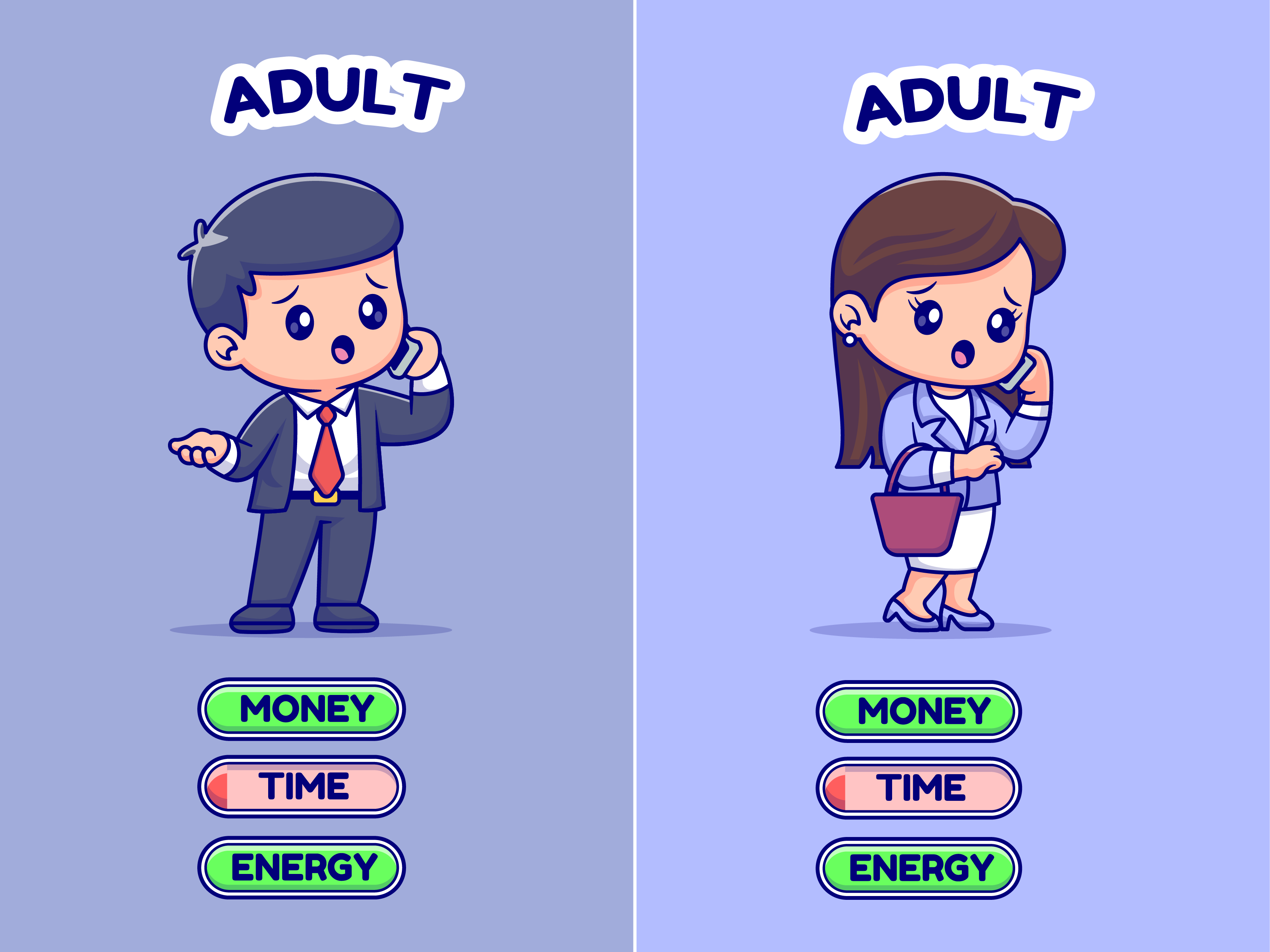 Money, Time, Energy💵⏰🔋 by catalyst on Dribbble