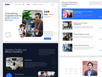 Shift - Agency Landing Page agency agency landing page agency website brand identity branding business clean company creative design homepage landing page marketing minimalist modern profile ui ux web design website