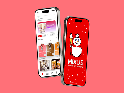 Mixue Ordering App - Ice Cream application branding drink ice cream mixue mobile ordering uiux web design