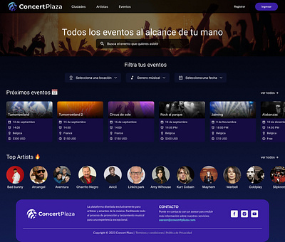 Concert of events concert events ticket ui web concets