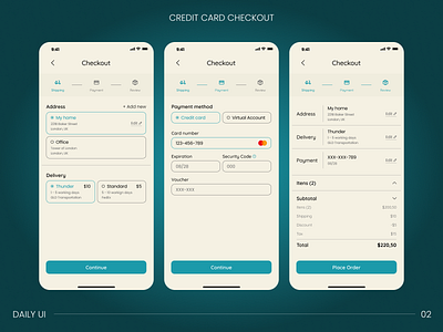 Daily UI 02 | Credit Card Checkout app checkout credit card design figma form mobile ui