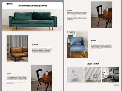 Minimalist Furniture Web design product design ui ux web design