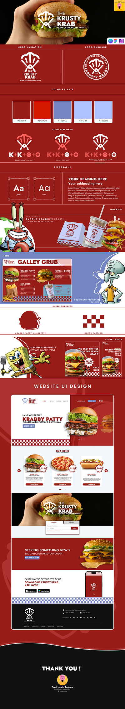 Krusty Krab Logo Redesign Parody branding figma graphic design krusty krab logo parody design social media design spongebob squarepants ui