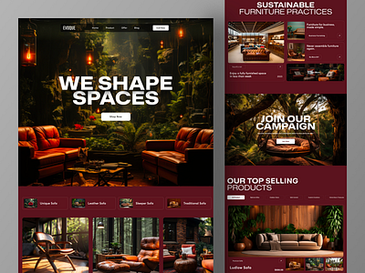 Furniture shop Web Design bold branding design ecommerce furniture shop homedecor homepage landing page online shop online store shop shopify store store ui ui web web design webdesign website