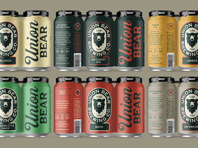 Union Bear Brewing Co. Can Designs badge bear beer beer label beer label designs logo typography